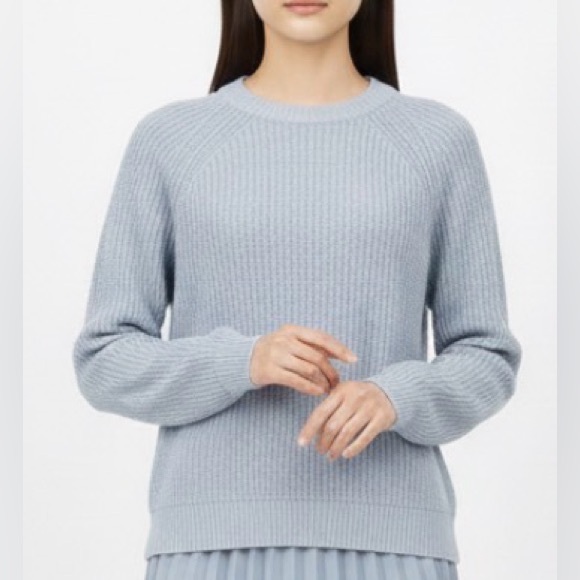 Brochu Walker Like NWOT Light Gray Cotton Knit Luxury Crew Neck Sweater Small - Picture 2 of 10